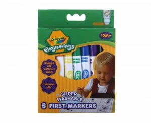 Image of Crayola Super Washable First Marker Pens Pack of 8 Pack 8