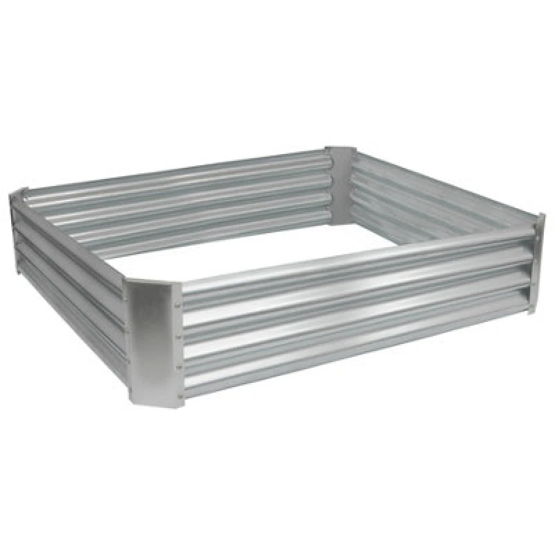 Image of Harbour Housewares Square Galvanised Steel Raised Garden Bed - 120Cm X 120Cm - Silver
