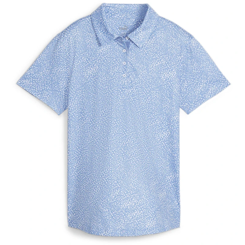 Image of Puma W Cloudspun Microdot Ss Polo Shirt Womens - Blue Blue 8