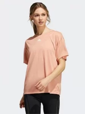 Image of adidas Training 3-stripes Aeroready T-Shirt, Pink, Size L, Women
