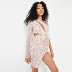 Image of Missguided One Shoulder Cut Out Dress - Pink