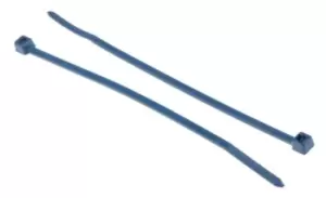 Image of HellermannTyton Blue Cable Tie Metal Detectable Standard, 100mm x 2.5 mm