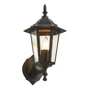 Image of Zinc LIBOURNE 6 Panel Outdoor Wall Lantern Black