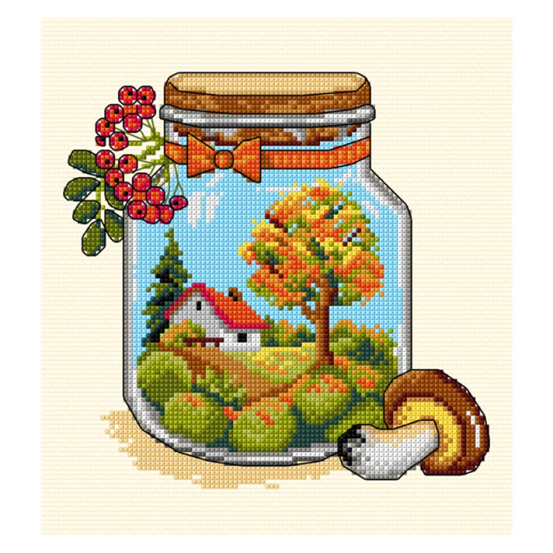 Image of Orchidea Autumn Jar Counted Cross Stitch Kit