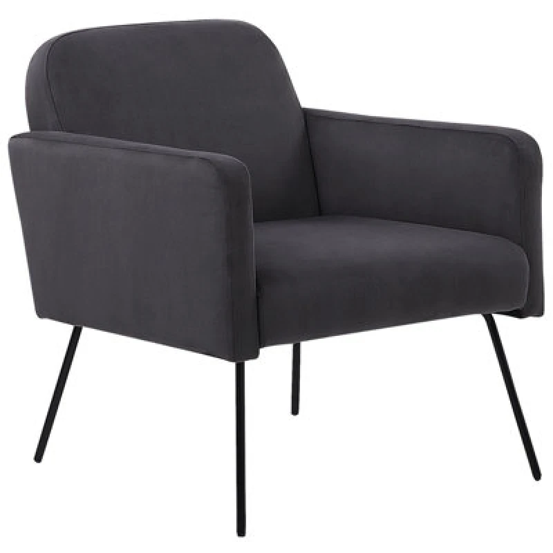 Image of Beliani Modern Armchair Narken Velvet Grey
