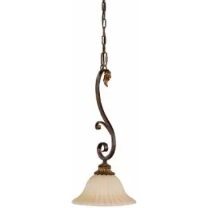 Image of 1 Bulb Ceiling Pendant Light Fitting Aged Tortoise Shell LED E27 60W Bulb