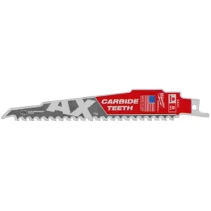 Image of Milwaukee Heavy Duty AX Carbide Demolition Reciprocating Saw Blades 150mm Pack of 1