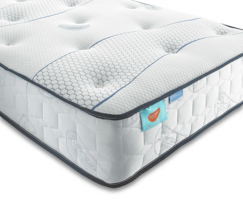 Image of Sareer Furniture Limited Cool Blue Memory Coil Mattress in White Size: Single White Unisex Single