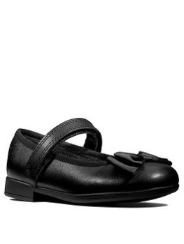 Image of Clarks Scala Tap Bow School Shoes - Black Leather, Black Leather, Size 12 Younger