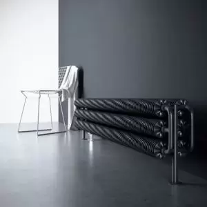 Image of Terma Ribbon Horizontal Designer Radiator, Metallic Black (W)1540mm (H)290mm