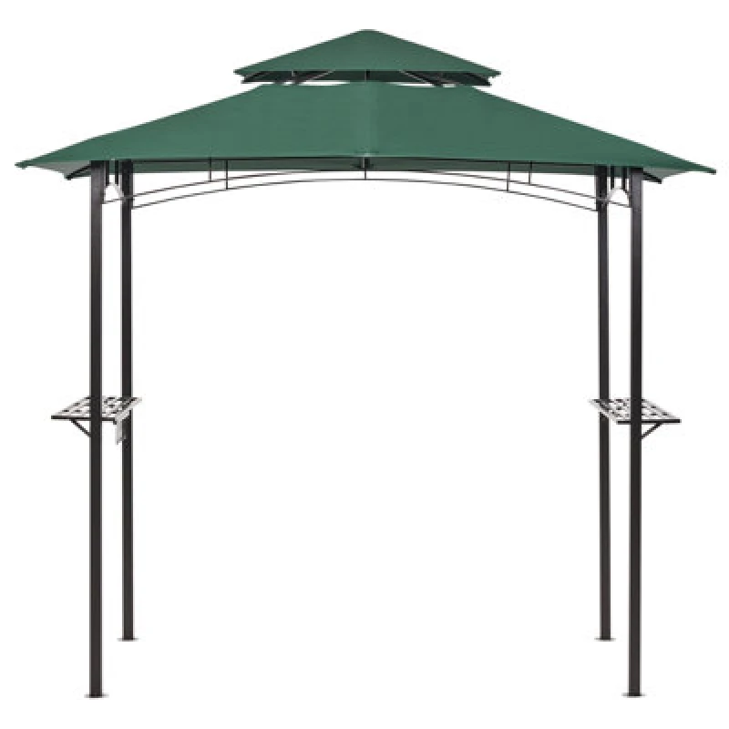 Image of Beliani Gazebo Naro Metal 240 Cm 148cm Dark Green