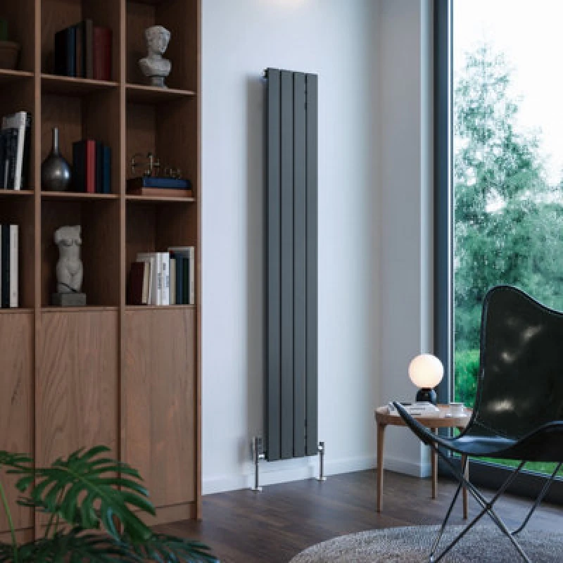 Image of Terma Forte Metallic Grey Hydronic Horizontal Or Vertical Designer 1780Btu Radiator, (W)292mm X (H)1800mm