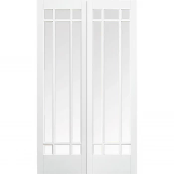 Image of Manhattan - Glazed White - Primed Internal Door - 1981 x 1219 x 40mm