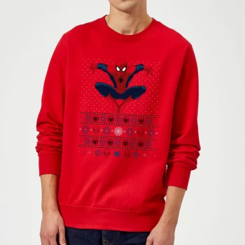 Image of Marvel Avengers Spider-Man Christmas Sweatshirt - Red - L