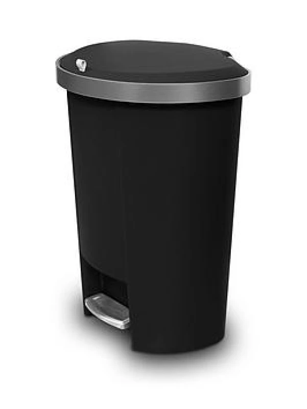 Image of Addis Mode 50Ltr Semi D Shape Plastic Pedal Bin - Black WGXE2 Unisex