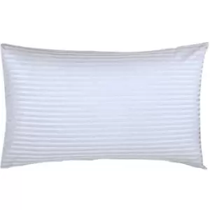 Image of Belledorm 540 Thread Count Satin Stripe Housewife Pillowcases (Pair) (One Size) (White) - White
