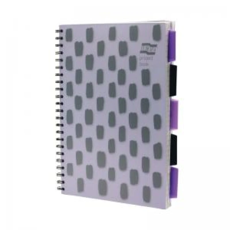 Image of Europa Splash A4 Project Book Wirebound 200 Micro Perforated Pages 80gsm FSC Ruled Paper Punched 4 Holes Purple (Pack 3) - EU1506Z