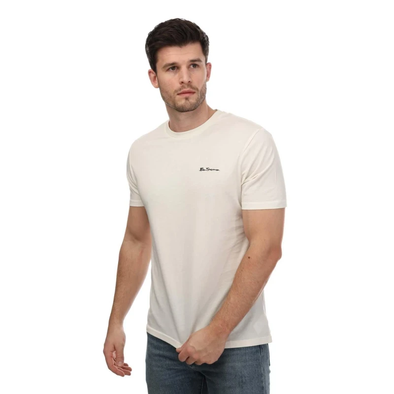 Image of Ben Sherman Script Logo T-Shirt - White White S
