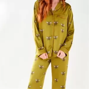 Image of Chelsea Peers Satin Pyjama Set - Green