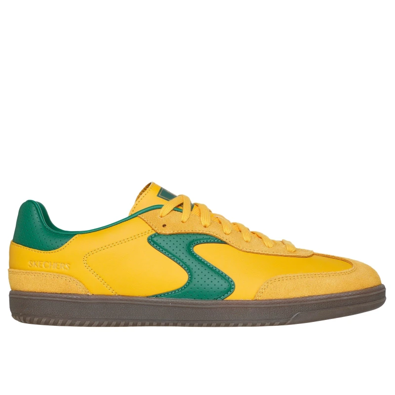 Image of Skechers Hotshot Retro Runners Mens Trainers Yellow/Mint male 7 (41)