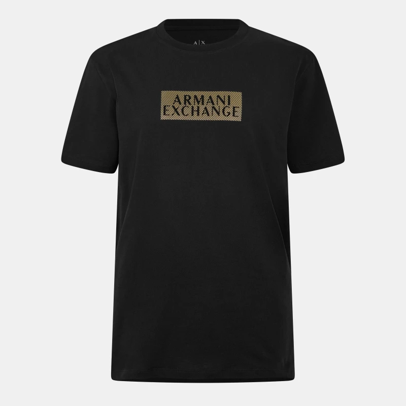 Image of Armani Exchange Mens Regular Fit T-Shirt Blk/Gold MC237 male M