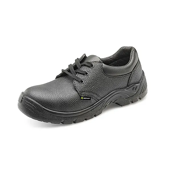 Image of Beeswift Beeswift Safety S1 Steel Toe Lace Up Leather Upper Shoe 1 Pair Black 10 CF54BL10