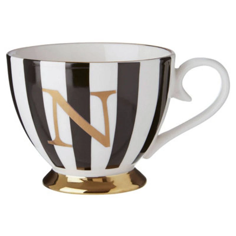 Image of Premier Housewares Mimo Duchess N Letter Monogram Mug Black unisex