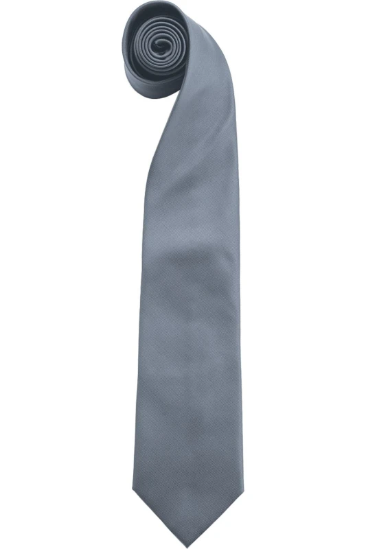 Image of Premier Premier Men “ColoursPlain Fashion Business Tie in Grey Grey One Size Male 5055805453198