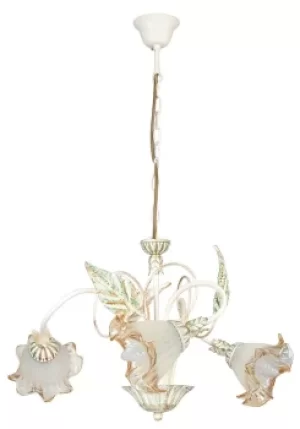 Image of PRIMAVERA 3 Light Multi Arm Pendant Ceiling Light Ivory 60x40cm