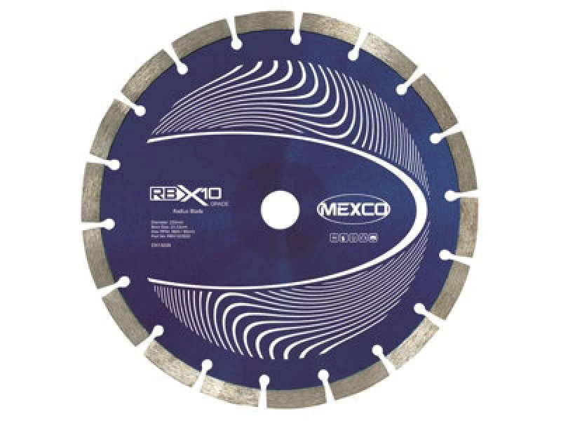 Image of MEXCO MEXCO RBX1023022 RB X10 Radius / Curve Cutting Diamond Blade 230 x 22.23mm ZT6294940S