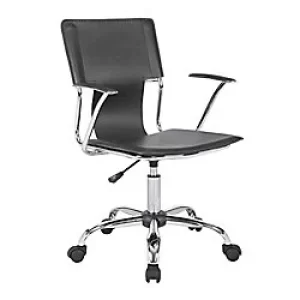 Image of Nautilus Designs Ltd. Designer Slimline Armchair with Tubular Chrome Frame Black