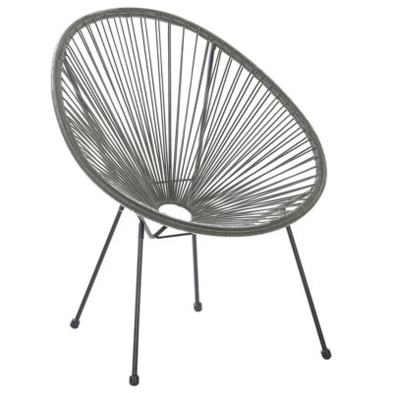 Image of Beliani Garden Chair Acapulco Ii Pe Rattan Dark Grey