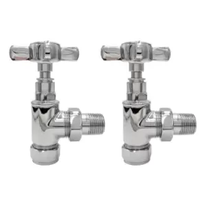 Image of Chrome Traditional Angled Radiator Valves