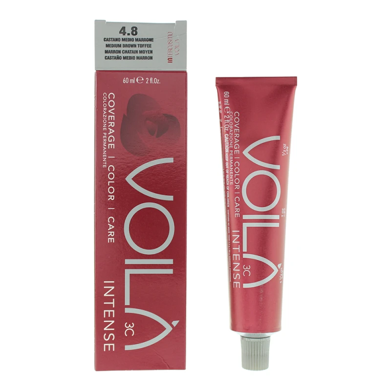 Image of Intercosmo Voila 3c Intense 4.8 Medium Brown Toffee Hair Colour 60ml