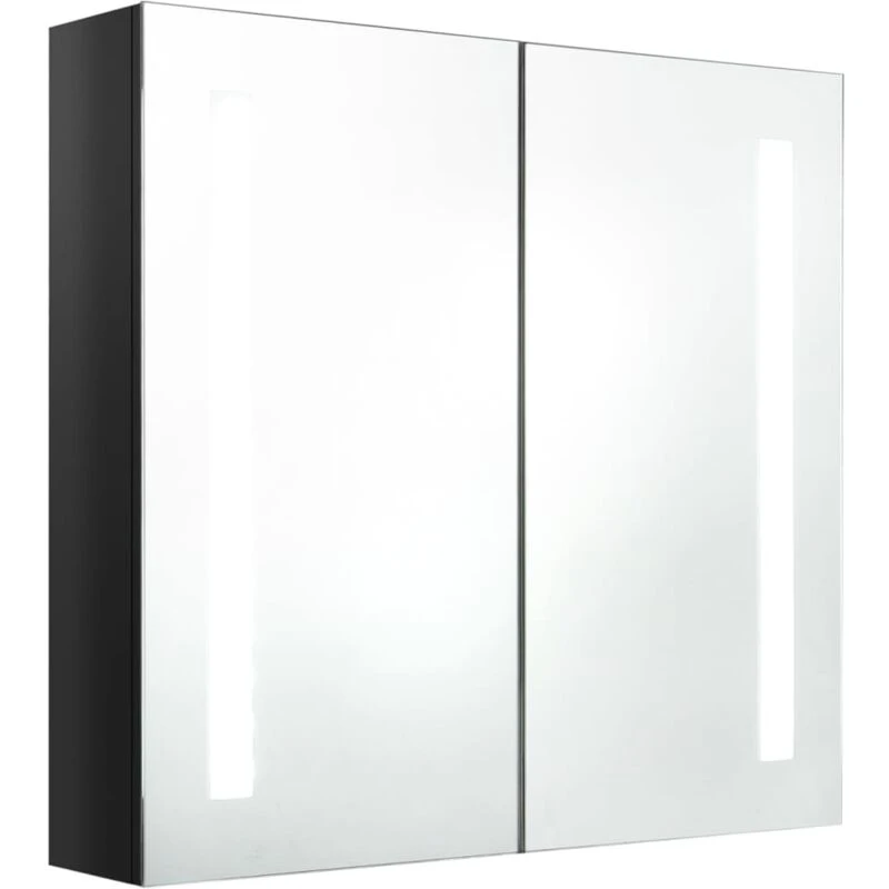 Image of VIDAXL LED Bathroom Mirror Cabinet Shining Black 62x14x60cm Vidaxl 8720286332825