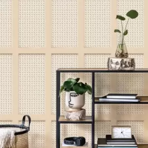 Image of Cane Panel Natural Wallpaper Brown