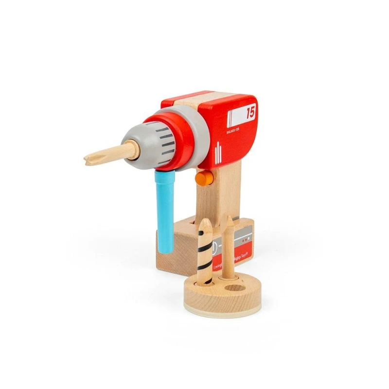 Image of Bigjigs Toys Wooden Toy Drill Set Red