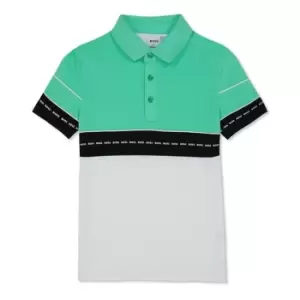Image of Boss Colour Block Polo Shirt Junoior - Grey
