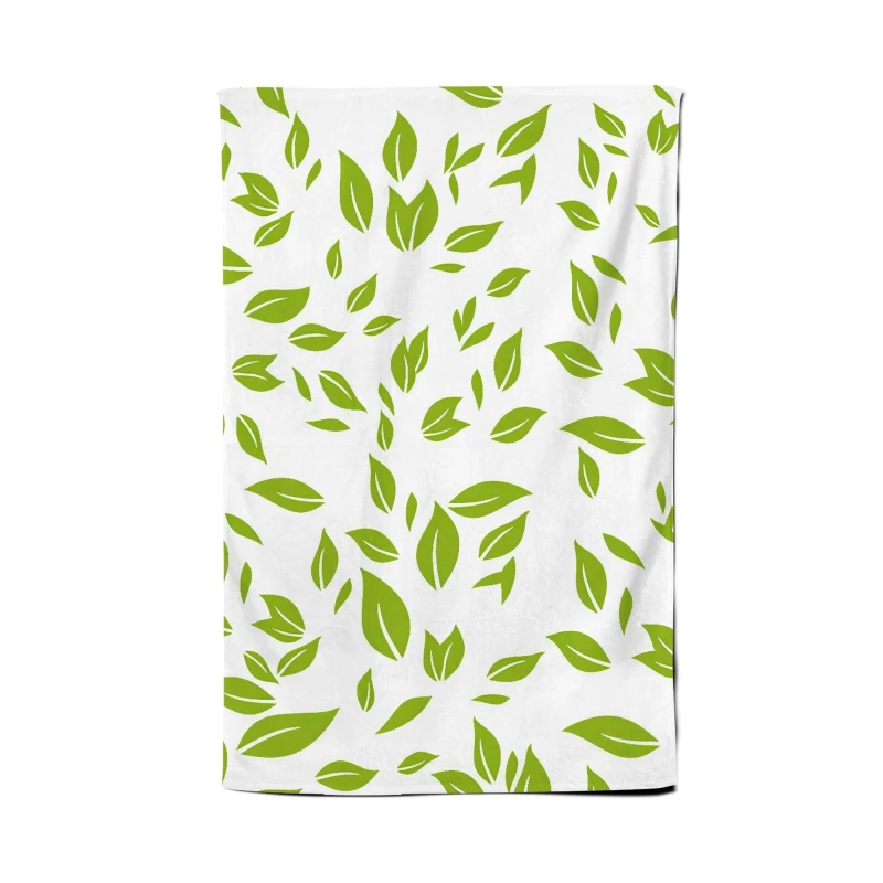 Image of Warren Reed - Designer Green Leaves Tea Towel Green Unisex