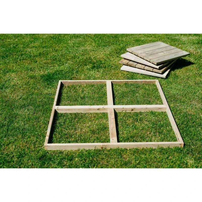 Image of Buttercup Farm Decking Kit 10m (10 Frames & 40 Tiles), Timber - L100 x W100 x H6.5cm in Brown Brown Unisex