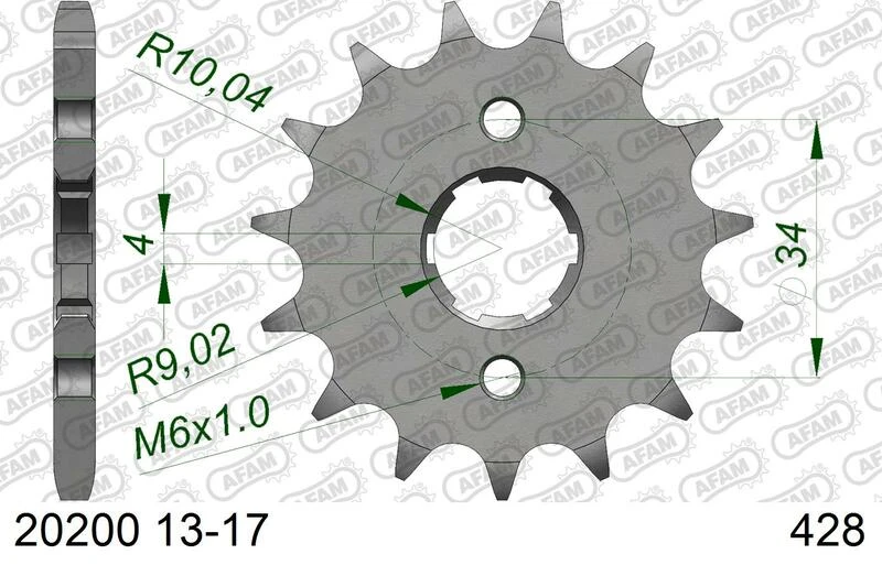 Image of AFAM Steel Standard Front Sprocket 20200 - 428