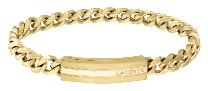 Image of Lacoste 2040092 ADVENTURER Gold Plated Logo Chain Bracelet Jewellery