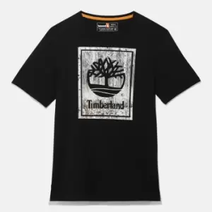 Image of Timberland Winter Graphic T-Shirt For Men In Black Black, Size M