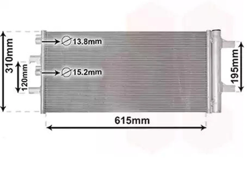 Image of VAN WEZEL 06015701 Condenser with dryer Condenser,air conditioning (448)