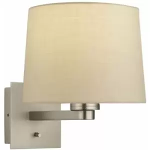 Image of Loops - Wall Light Matt Nickel Plate & Taupe Fabric 60W E27 gls Dimmable e10311