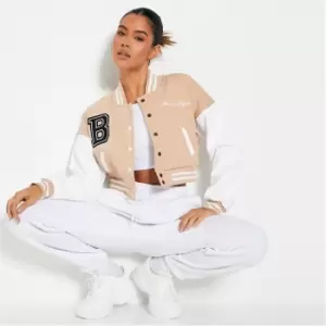 Image of I Saw It First Faux Leather Sleeve Cropped Bomber Jacket - Black