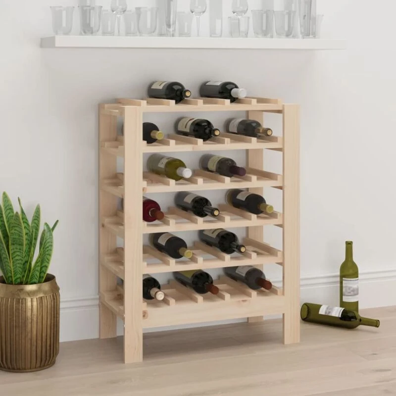 Image of VIDAXL Wine Rack 61.5x30x82cm Solid Wood Pine Vidaxl 8720845520489
