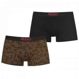 Image of Hugo Boss 2 Pack Trunks Black/Khaki Size L Men