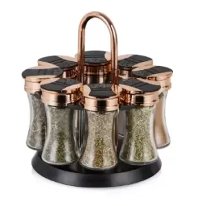 Image of Tower Rose Gold Rotating Spice Rack 8 Jars