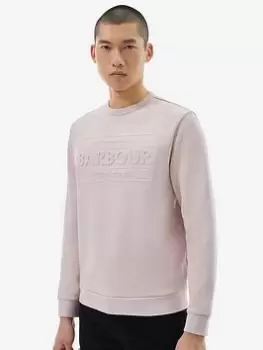 Image of Barbour International Stamp Embossed Crew Neck Sweatshirt - Pink Size M Men